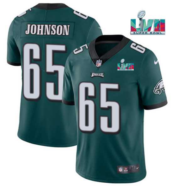 Men & Women & Youth Philadelphia Eagles #65 Lane Johnson Green Super Bowl LVII Patch Vapor Untouchable Limited Stitched Jersey->philadelphia eagles->NFL Jersey